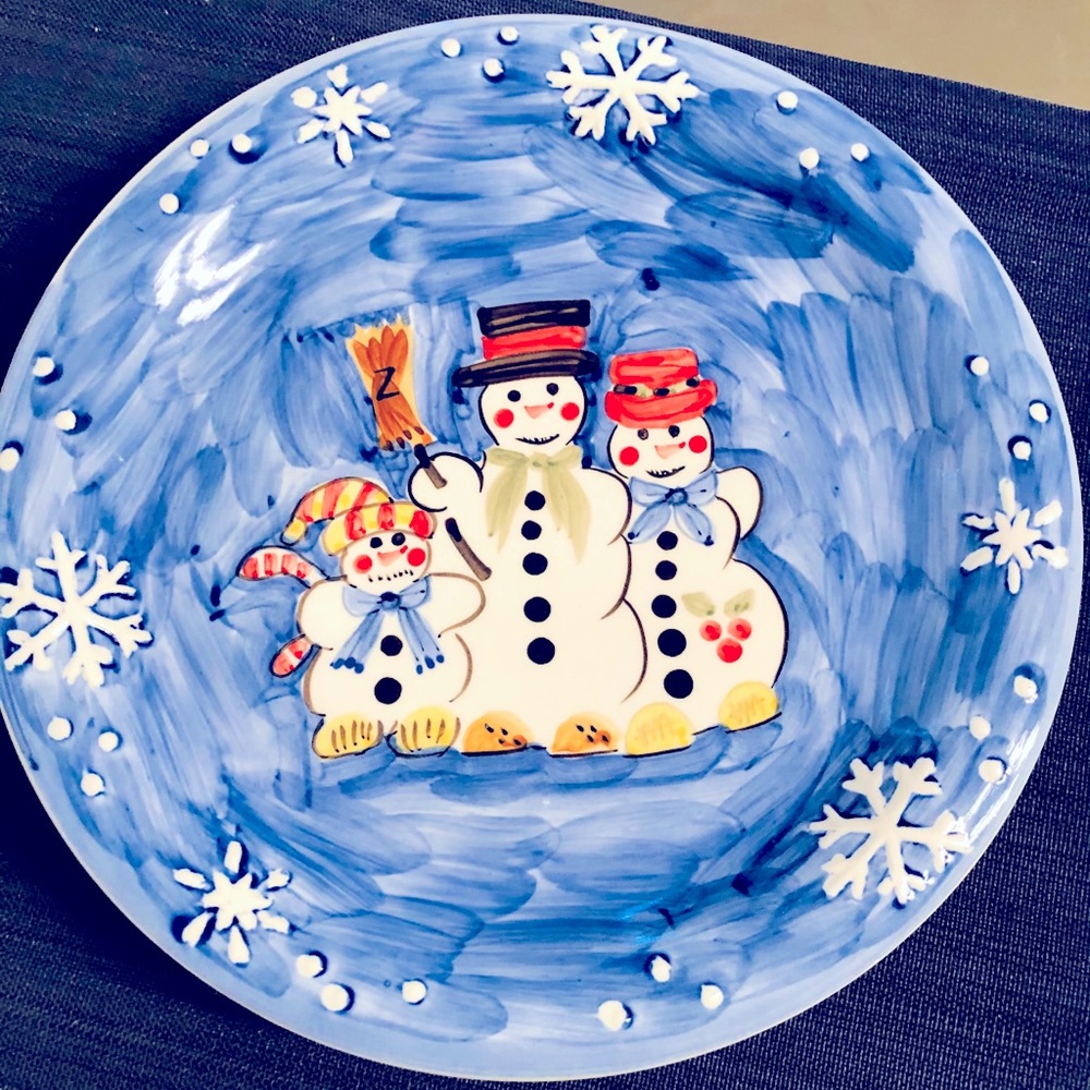 Snow Family - Set of 4 Holiday Dinner Plates